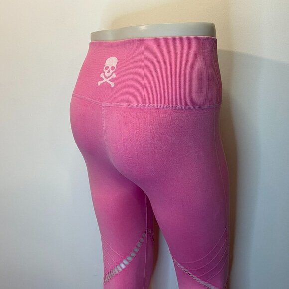 SOUL Women's Seamless Hot Pink Moto Leggings - Size Small - NWT $105.60 - Picture 3 of 5
